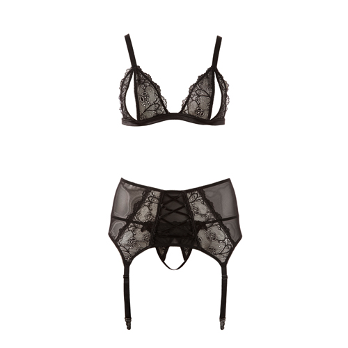 Cottelli Collection - BH Jarretel Set XL - Zwart XL