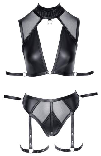 Cottelli Collection - BH Set Bondage mit Trägern - Schwarz Large