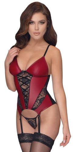 Cottelli Collection - Korsett mit Trägern - Rot & Schwarz Large
