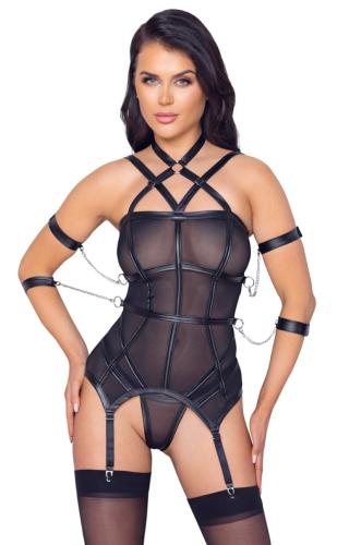 Cottelli Bondage - Basque Strumpfband-Set Bondage - Schwarz Large