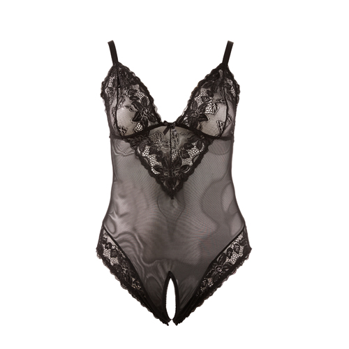 Cottelli Collection - Body Met Open Kruis - Zwart XL