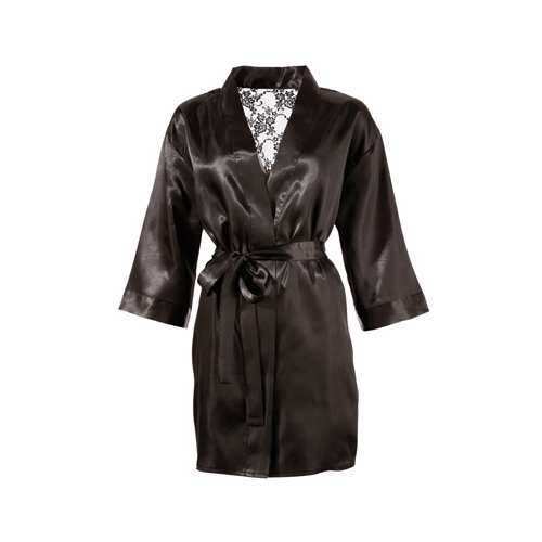Cottelli Collection - Kimono mit Spitzen-Rückseite L/XL