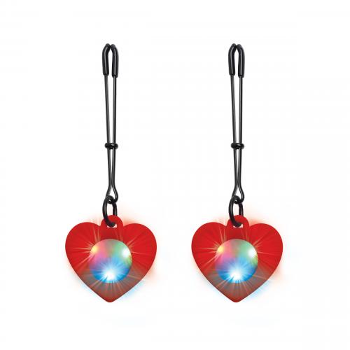 Charmed - Charmed - Herzförmige Tweezer Brustwarzenklemmen mit LED-Licht