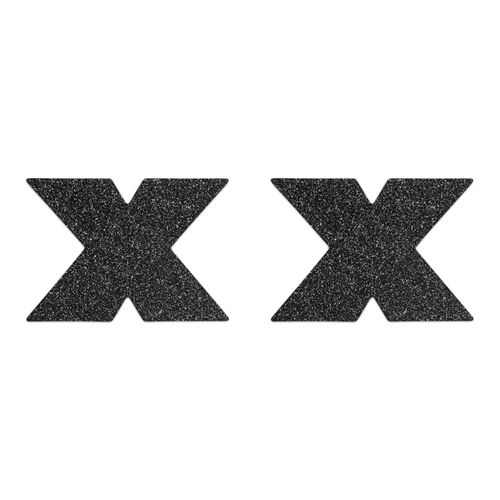 Bijoux Indiscrets - Flash Cross Tepelstickers - Zwart