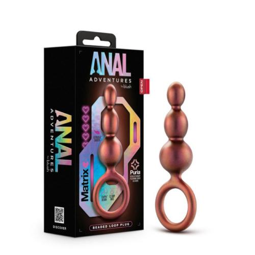Anal Adventures - Anal Adventures Matrix - Beaded Loop Anal Plug - Kupfer