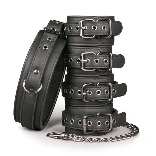 Easytoys Fetish Collection - Fetish set met halsband, enkelboeien en handboeien